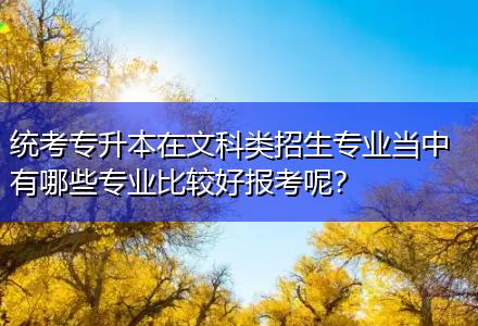 統(tǒng)考專升本在文科類招生專業(yè)當中有哪些專業(yè)比較好報考呢？