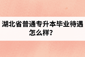 湖北省普通專升本畢業(yè)待遇怎么樣？