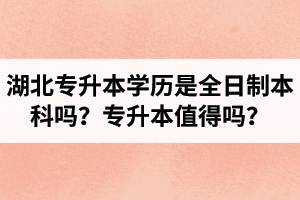 湖北專升本學歷是全日制本科嗎？專升本值得嗎？