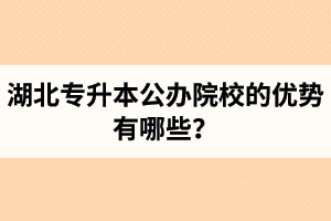 湖北專升本公辦院校的優(yōu)勢(shì)有哪些？為什么大家都想報(bào)公辦學(xué)校？