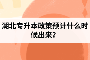 湖北專升本政策預(yù)計(jì)什么時(shí)候出來(lái)？報(bào)名前需要做好哪些事情？