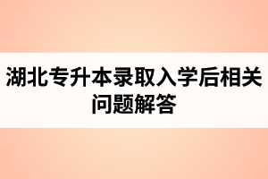 湖北普通專升本錄取入學(xué)后相關(guān)問(wèn)題解答