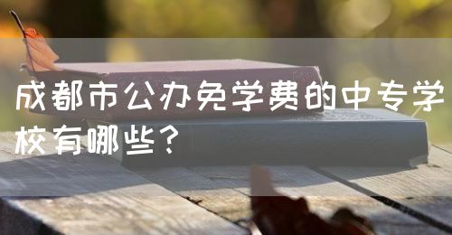 成都市公辦免學費的中專學校有哪些？(圖1)