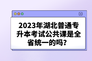 2023年湖北普通專升本考試公共課是全省統(tǒng)一的嗎？