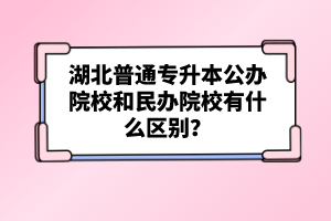 湖北普通專升本公辦院校和民辦院校有什么區(qū)別？