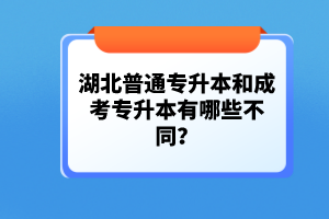 湖北普通專升本和成考專升本有哪些不同？