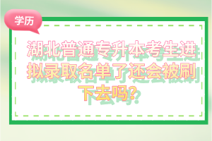 湖北普通專升本考生進(jìn)擬錄取名單了還會(huì)被刷下去嗎？