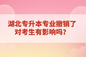 湖北專升本專業(yè)撤銷了對(duì)考生有影響嗎？