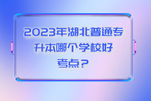 2023年湖北普通專(zhuān)升本哪個(gè)學(xué)校好考點(diǎn)？