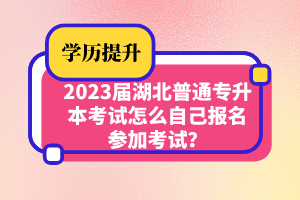 2023屆湖北普通專升本考試怎么自己報(bào)名參加考試？