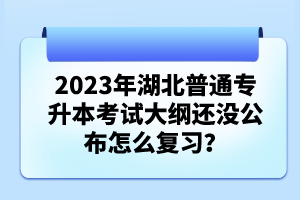 2023年湖北普通專升本考試大綱還沒公布怎么復習？