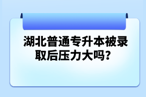 湖北普通專升本被錄取后壓力大嗎？