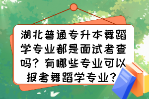 湖北普通專升本舞蹈學(xué)專業(yè)都是面試考查嗎？有哪些專業(yè)可以報考舞蹈學(xué)專業(yè)？