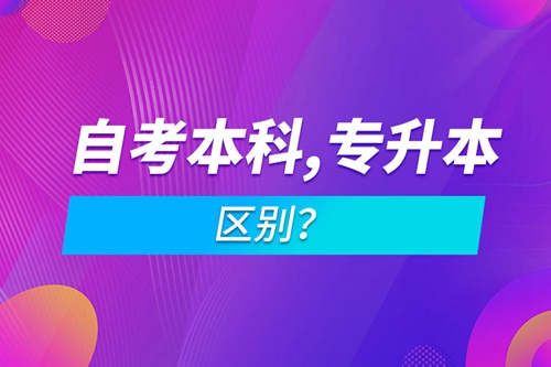 自考本科和專升本的區(qū)別？