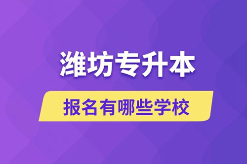 濰坊專升本報名有哪些學校？