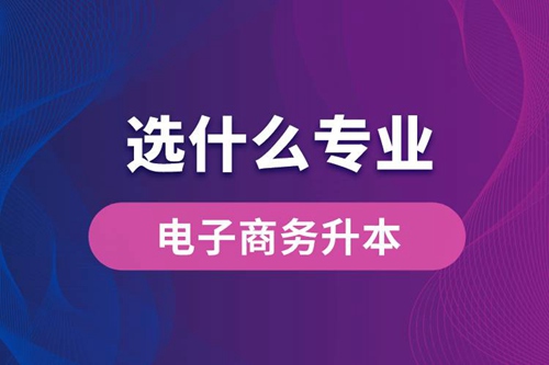 電子商務(wù)升本科選什么專業(yè)