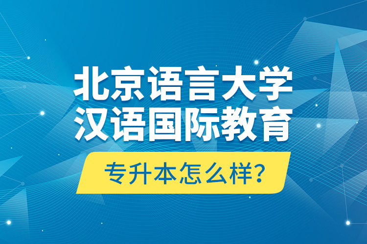 北京語(yǔ)言大學(xué)漢語(yǔ)國(guó)際教育專升本怎么樣？