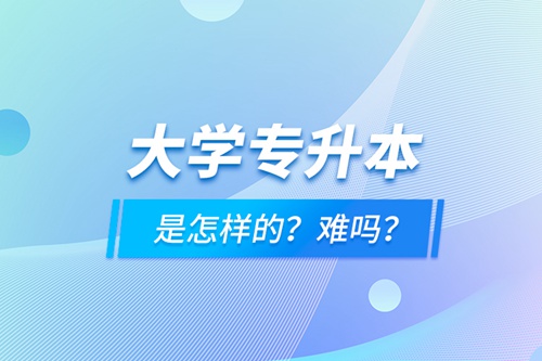 大學(xué)專升本是怎樣的？難嗎？