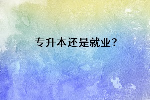 專升本還是就業(yè)？